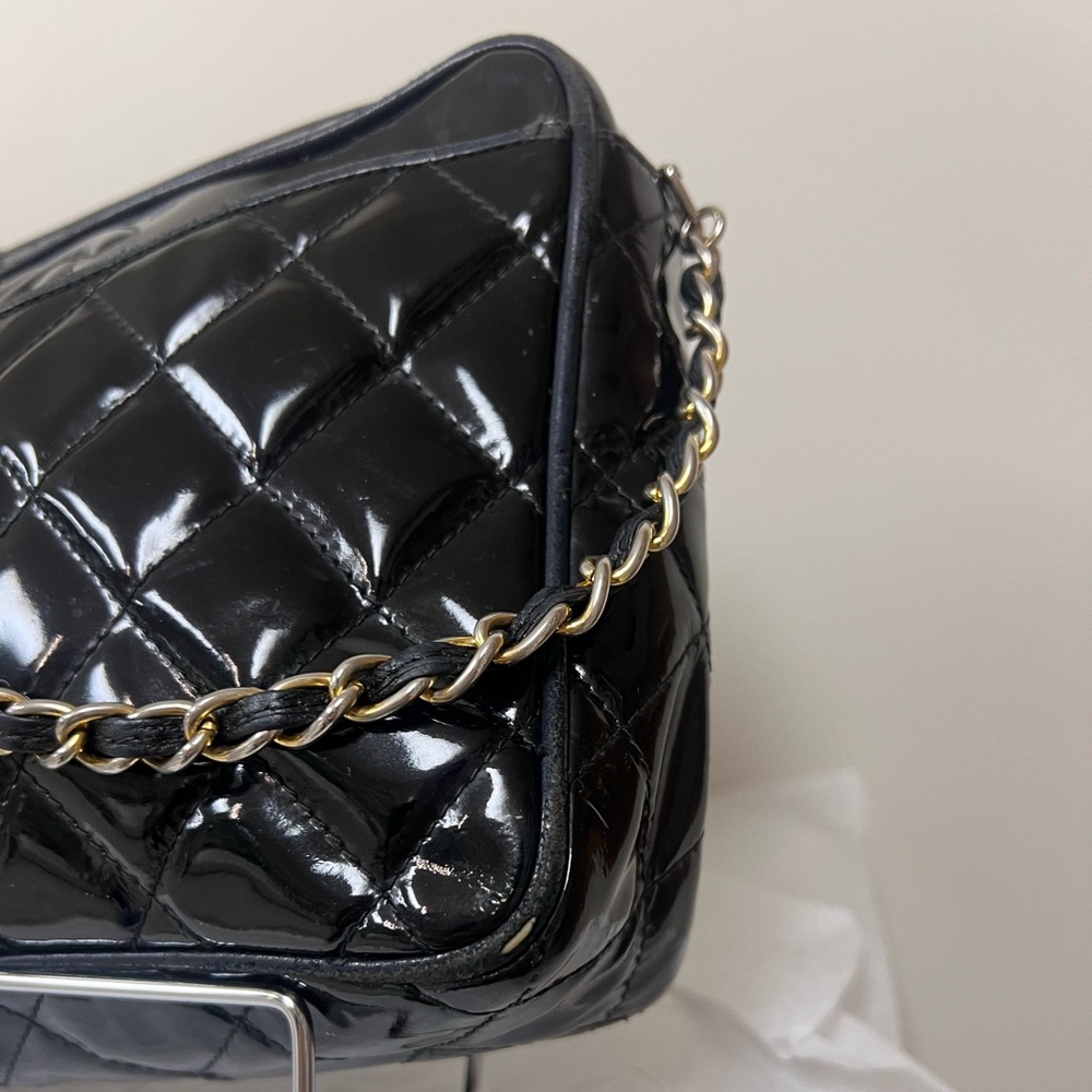 Chanel Black Camera Bag with Quilted Design. - Picture 3 of 10